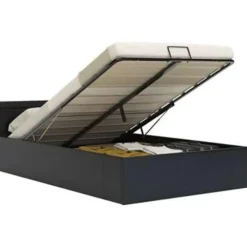 vidaXL - Bed met opbergruimte en LED - Zwart - Kunstleer - 160x200 cm