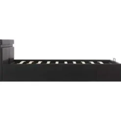 vidaXL - Bed met opbergruimte en LED - Zwart - Kunstleer - 160x200 cm