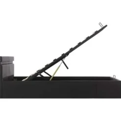 vidaXL - Bed met opbergruimte en LED - Zwart - Kunstleer - 160x200 cm