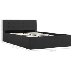 Twijfelaars-vidaXL - Bed met opbergruimte - Hydraulische - Donkergrijs - Stof - 120x200 cm