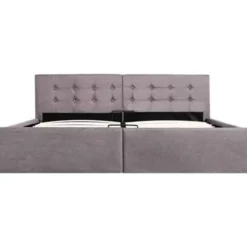 vidaXL - Bed met opbergruimte - Hydraulische stang - Taupe - Stof - 160x200 cm