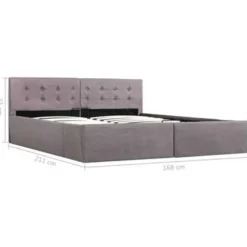 vidaXL - Bed met opbergruimte - Hydraulische stang - Taupe - Stof - 160x200 cm