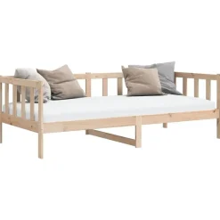1-Persoons Bedden-vidaXL - Bedbank - Naturel - Grenenhout - 90x200 cm