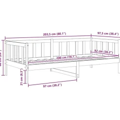 1-Persoons Bedden-vidaXL - Bedbank - Naturel - Grenenhout - 90x200 cm