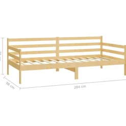 vidaXL - Bedbank - Naturel - Massief grenenhout - 90x200 cm