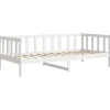 1-Persoons Bedden-vidaXL - Bedbank - Wit - Massief grenenhout - 90x200 cm