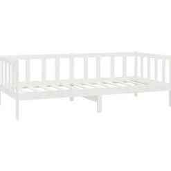 1-Persoons Bedden-vidaXL - Bedbank - Wit - Massief grenenhout - 90x200 cm