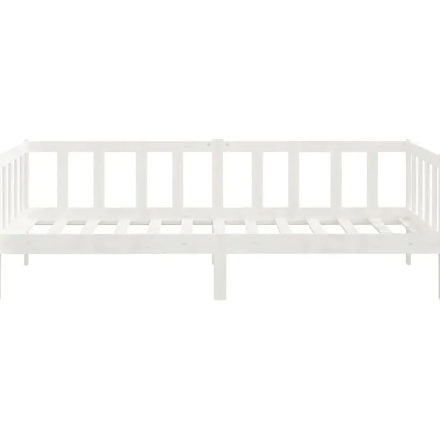 1-Persoons Bedden-vidaXL - Bedbank - Wit - Massief grenenhout - 90x200 cm