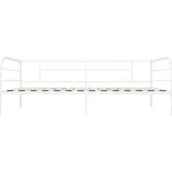 1-Persoons Bedden-vidaXL - Bedbank - Wit - Metaal - 90x200 cm