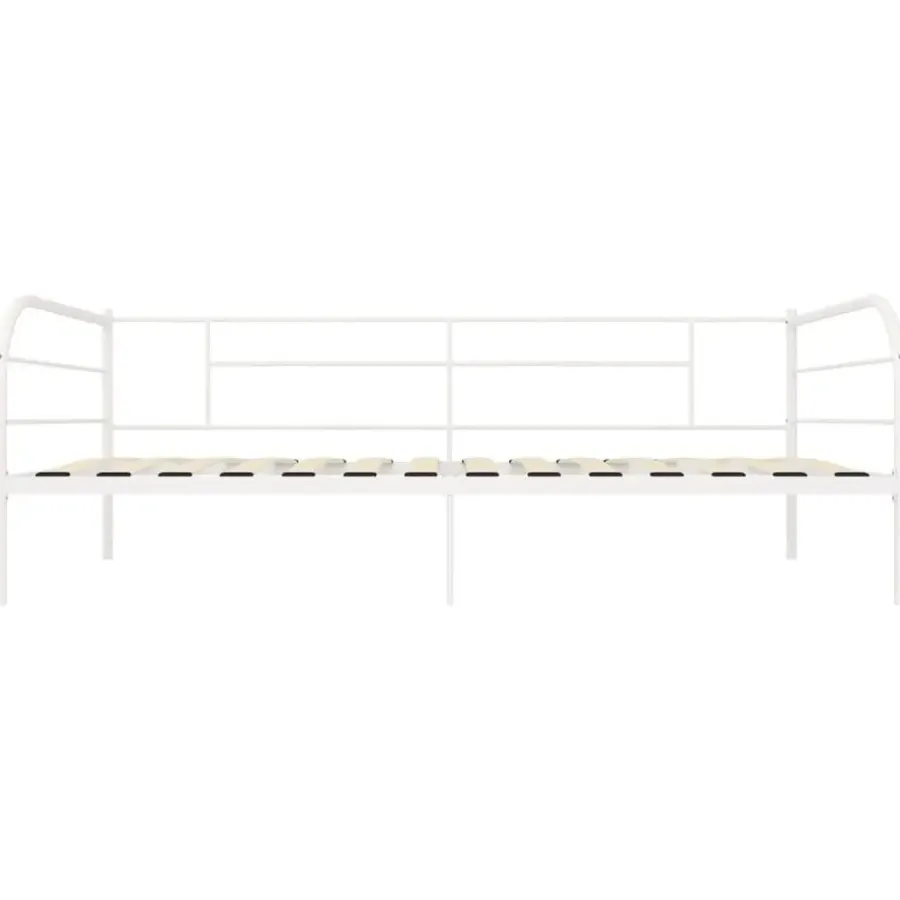 1-Persoons Bedden-vidaXL - Bedbank - Wit - Metaal - 90x200 cm