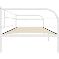 1-Persoons Bedden-vidaXL - Bedbank - Wit - Metaal - 90x200 cm
