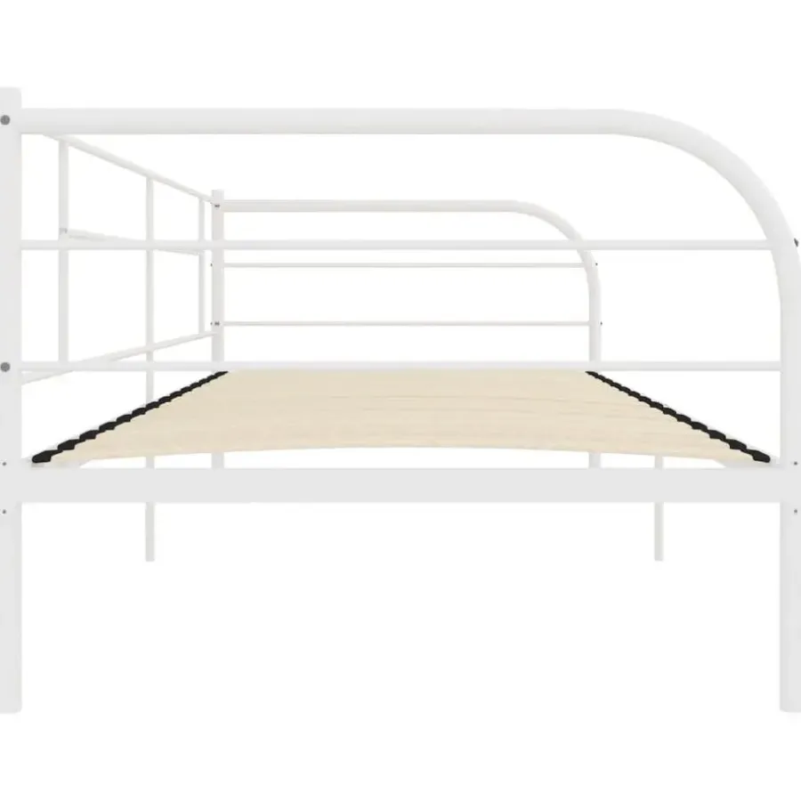 1-Persoons Bedden-vidaXL - Bedbank - Wit - Metaal - 90x200 cm