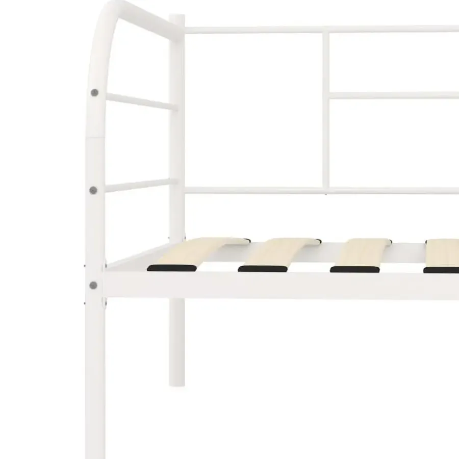 1-Persoons Bedden-vidaXL - Bedbank - Wit - Metaal - 90x200 cm