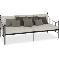 vidaXL - Bedbank excl lade - Zwart - Metaal - 90 x 200 cm