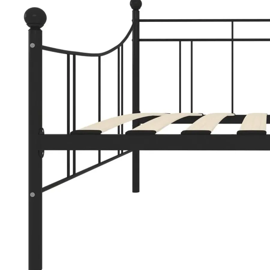 vidaXL - Bedbank excl lade - Zwart - Metaal - 90 x 200 cm