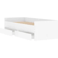 vidaXL - Bedframe met lades - Wit - Bewerkt hout - 90 x 190 cm