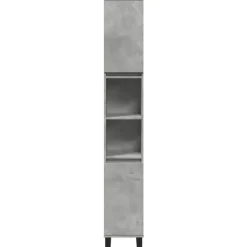 vidaXL - Betongrijs Kolomkast met 2 deuren 2 vakken - Hout - 30x30x190 cm