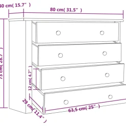 Ladekasten|Ladekasten-vidaXL - Bijzetkast - Bruin - Grenenhout