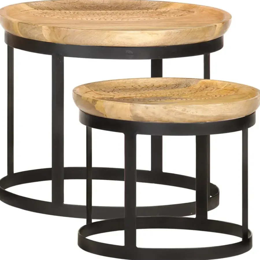 Bijzettafels-vidaXL - Bijzettafel - Bruin - Hout