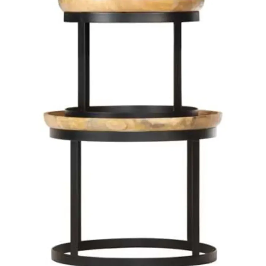 Bijzettafels-vidaXL - Bijzettafel - Bruin - Hout