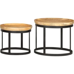 Bijzettafels-vidaXL - Bijzettafel - Bruin - Hout