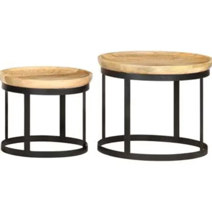 Bijzettafels-vidaXL - Bijzettafel - Bruin - Hout