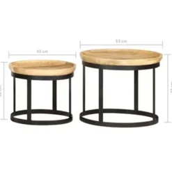 Bijzettafels-vidaXL - Bijzettafel - Bruin - Hout