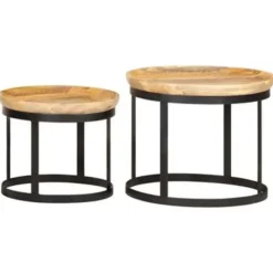 Bijzettafels-vidaXL - Bijzettafel - Bruin - Hout