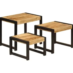 vidaXL - Bijzettafel - Bruin - Hout - 3 stuks