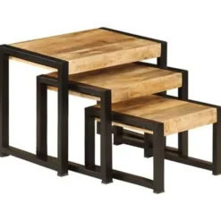 vidaXL - Bijzettafel - Bruin - Hout - 3 stuks