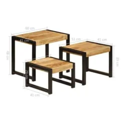vidaXL - Bijzettafel - Bruin - Hout - 3 stuks