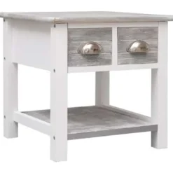 Bijzettafels-vidaXL - Bijzettafel - Grijs - Hout