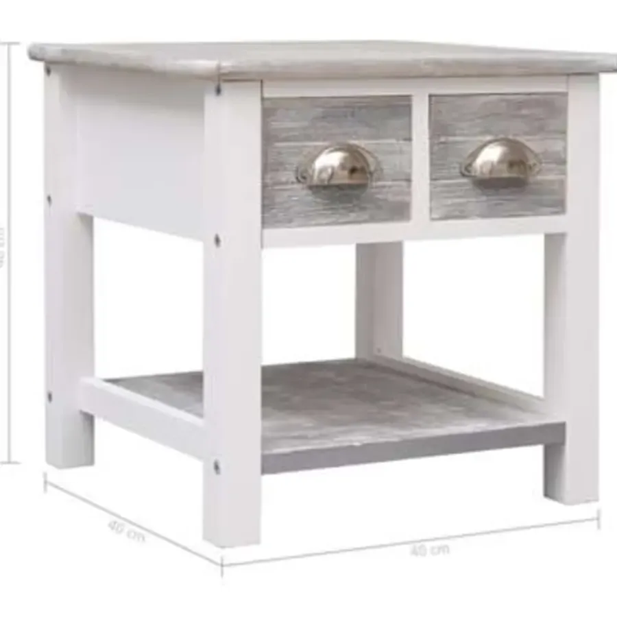 Bijzettafels-vidaXL - Bijzettafel - Grijs - Hout