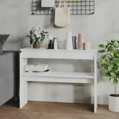 Sidetables-vidaXL - Bijzettafel - Wit - Bewerkt hout