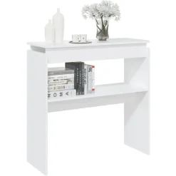 Sidetables-vidaXL - Bijzettafel - Wit - Bewerkt hout