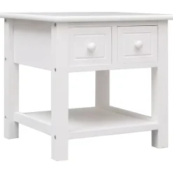 Bijzettafels-vidaXL - Bijzettafel - Wit - Hout