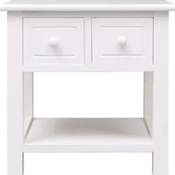 Bijzettafels-vidaXL - Bijzettafel - Wit - Hout