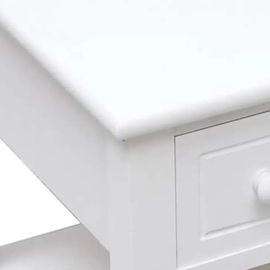 Bijzettafels-vidaXL - Bijzettafel - Wit - Hout