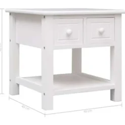 Bijzettafels-vidaXL - Bijzettafel - Wit - Hout