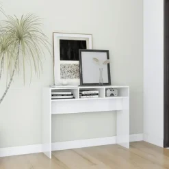 vidaXL - Bijzettafel - Wit - Bewerkt hout