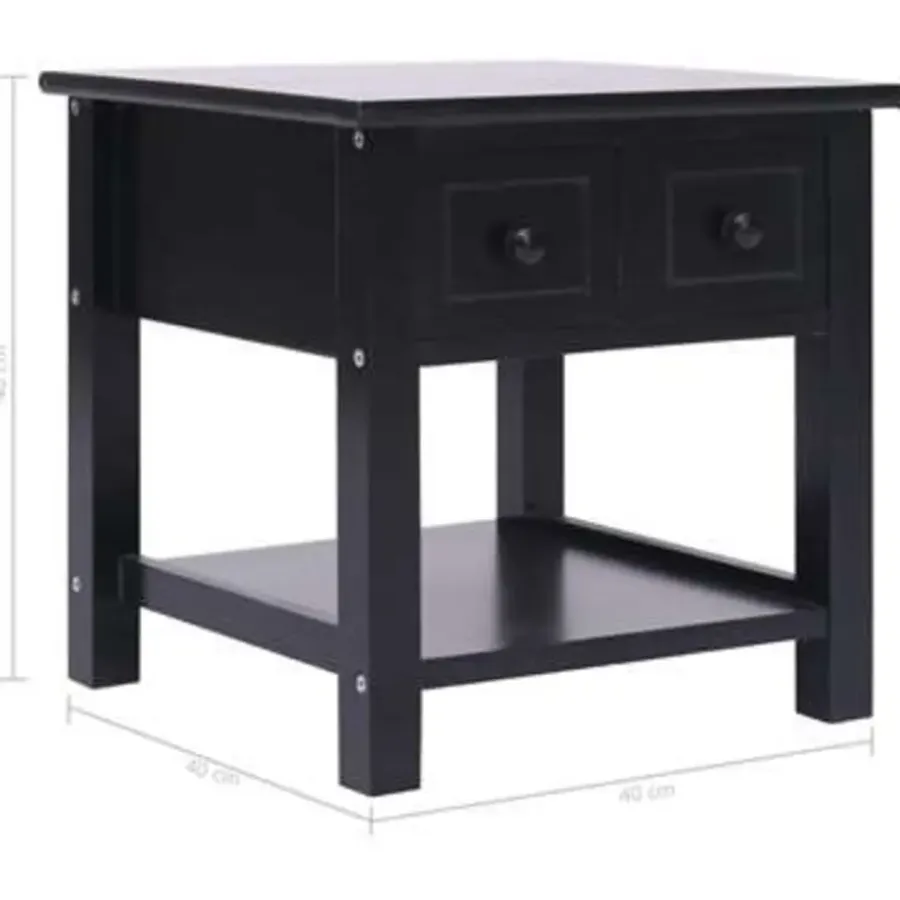 vidaXL - Bijzettafel - Zwart - Hout