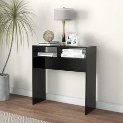 Sidetables-vidaXL - Bijzettafel - Zwart - Bewerkt hout