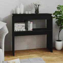 vidaXL - Bijzettafel - Zwart - Bewerkt hout