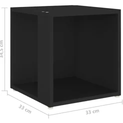vidaXL - Bijzettafel - Zwart - Bewerkt hout - 33 x 33 x 34.5 cm