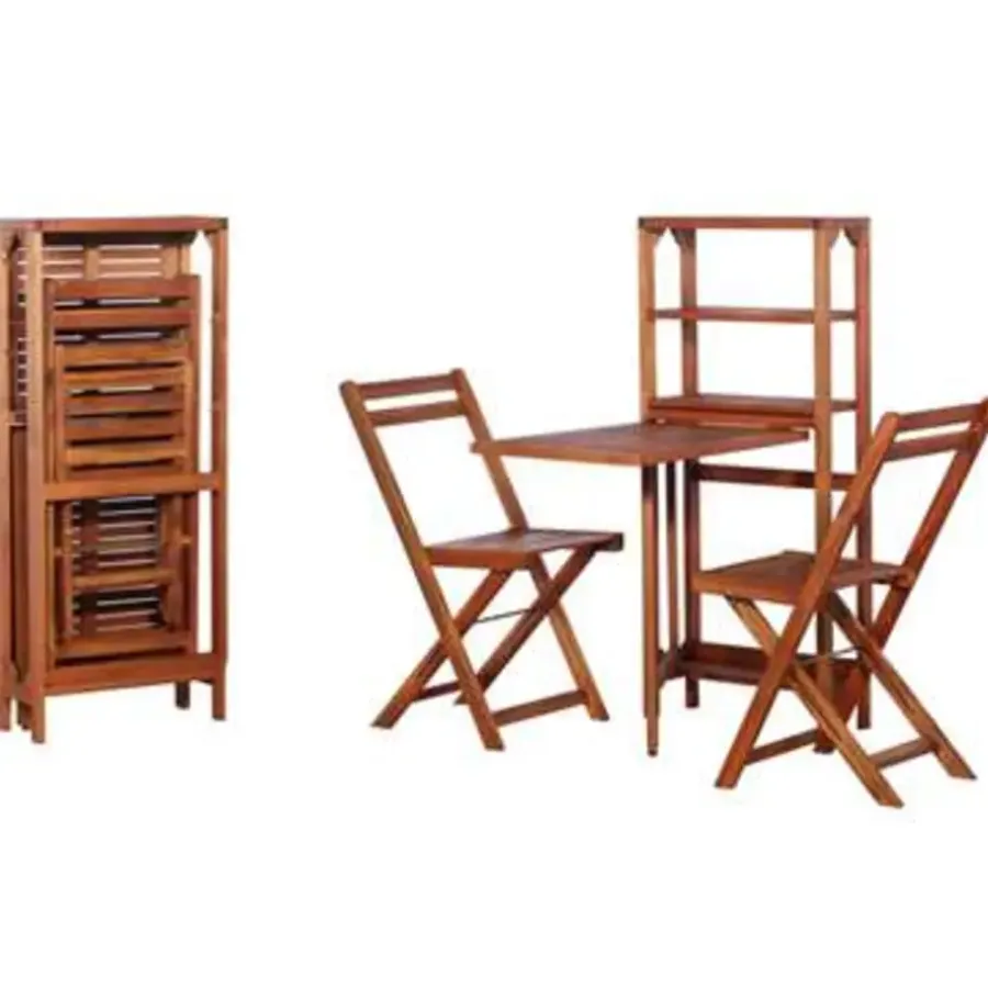Bistro- & Balkonsets-vidaXL - Bistro Set - Bruin - Hout