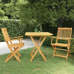 Bistro- & Balkonsets-vidaXL - Bistroset - Bruin - Acaciahout - 3 stuks