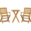 Bistro- & Balkonsets-vidaXL - Bistroset - Bruin - Acaciahout - 60 cm - 3 stuks