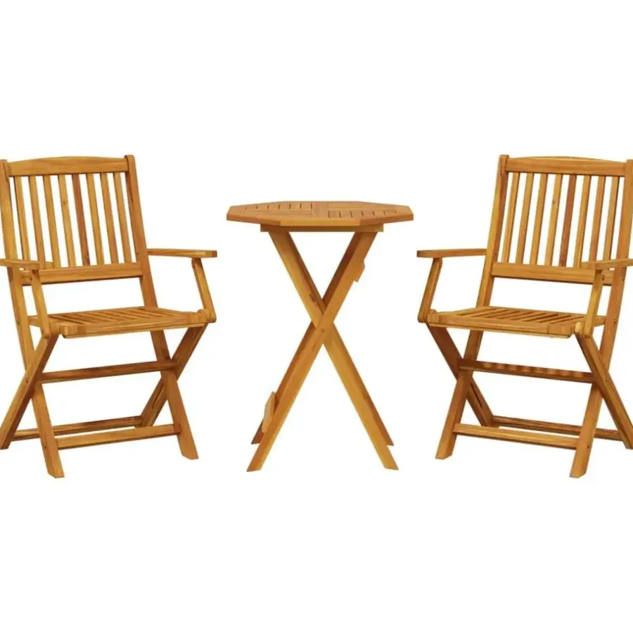 Bistro- & Balkonsets-vidaXL - Bistroset - Bruin - Acaciahout - 60 cm - 3 stuks