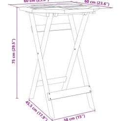 Bistro- & Balkonsets-vidaXL - Bistroset - Bruin - Acaciahout - 60 cm - 3 stuks