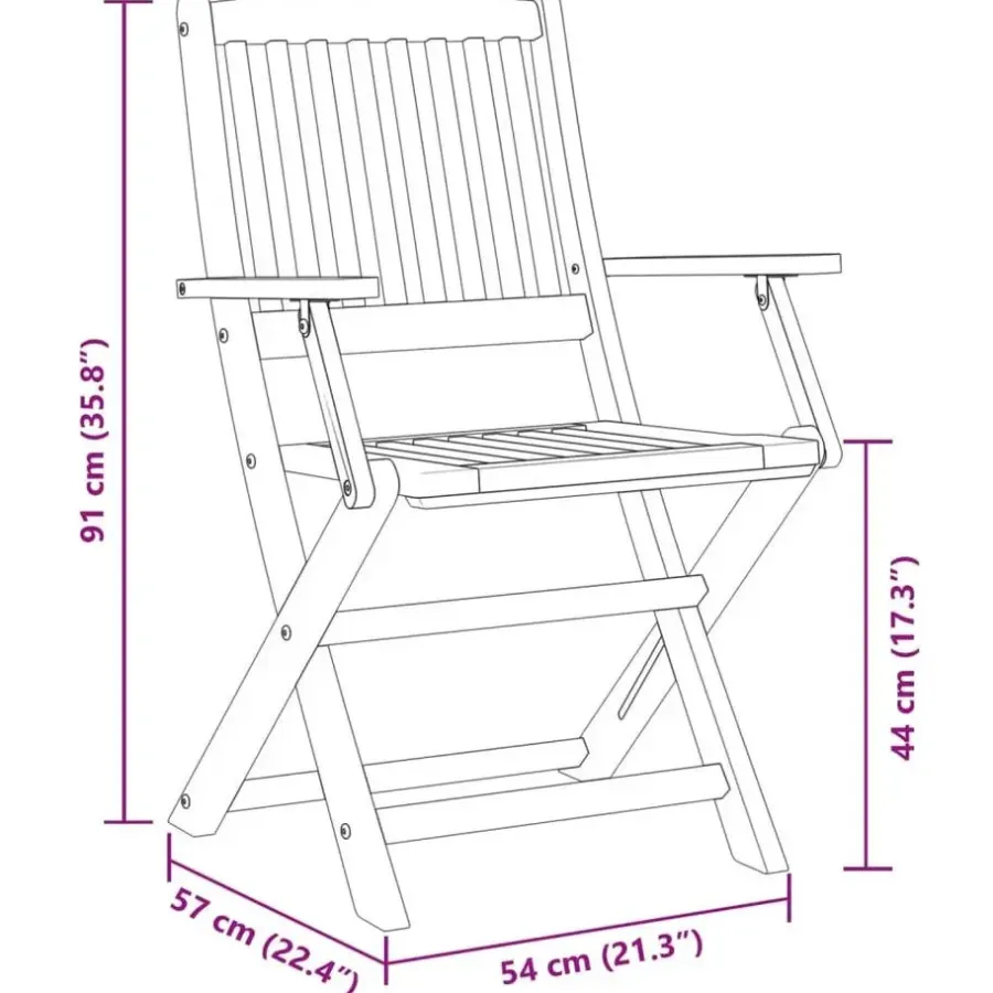 Bistro- & Balkonsets-vidaXL - Bistroset - Bruin - Acaciahout - 60 cm - 3 stuks
